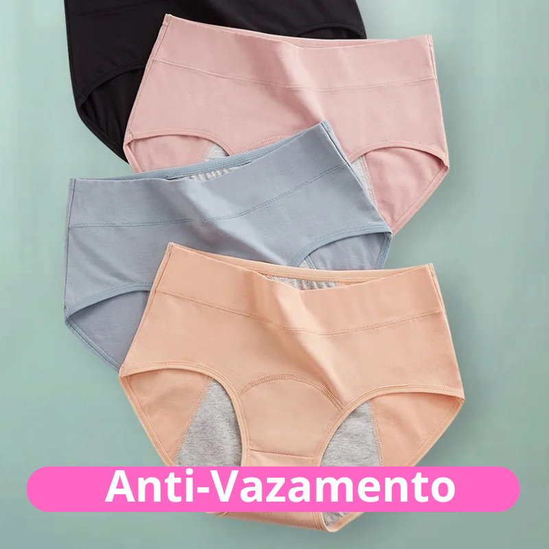 Calcinha menstrual de Algodão Anti-vazamento.