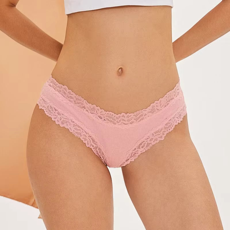 5 Peças Calcinha Básica tanga em renda