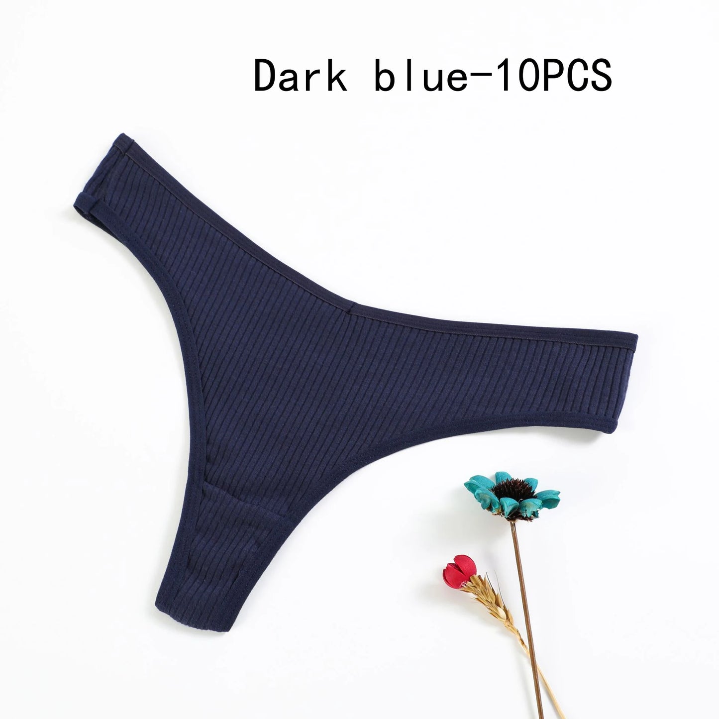 10 Peças Calcinha Fio dental básica canelada