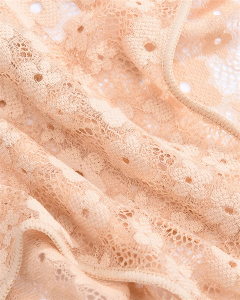 4 Peças calcinha biquini em renda flor