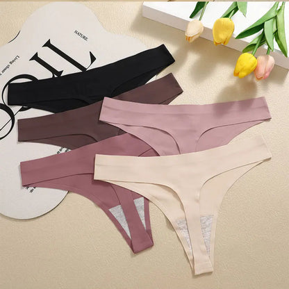 3peças Calcinha Básica sem costura fio dental.
