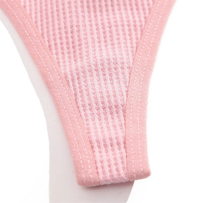 5Peças Calcinha Fio dental Básica texturizada