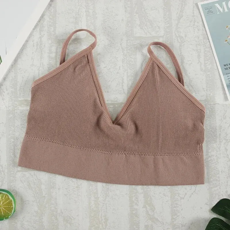 Conjunto Básico Sutiã e Calcinha Canelado.