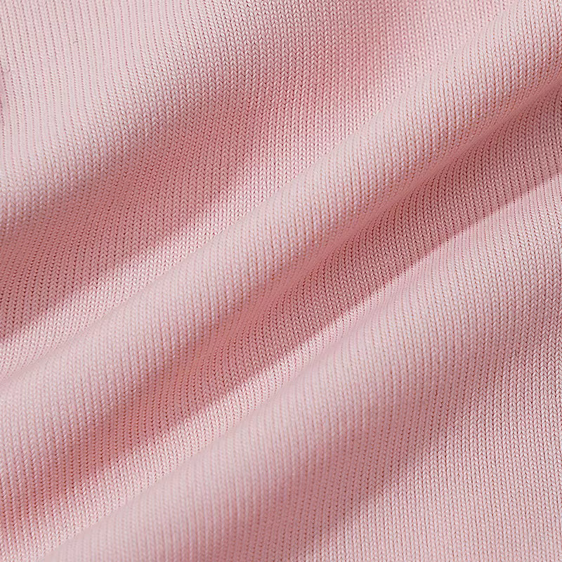 Tecido rosa claro com textura canelada Lunmiere, detalhe de material macio e elegante