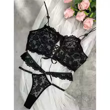 Conjunto Lingerie Floral de Renda