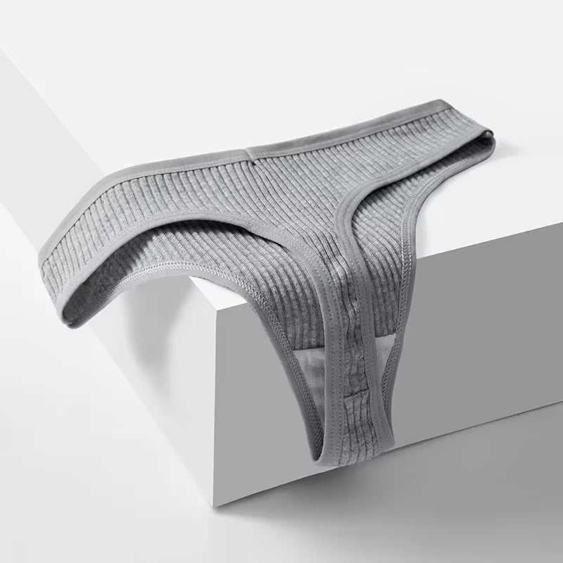 10 Peças Calcinha Fio dental básica canelada