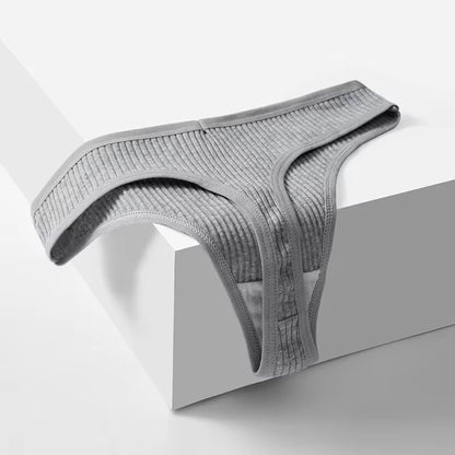 10 Peças Calcinha Fio dental básica canelada