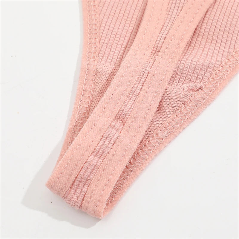 3Peças Calcinha Fio dental renda Lateral