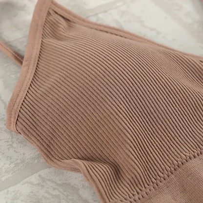 Conjunto Básico Sutiã e Calcinha Canelado.