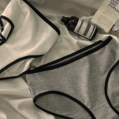 3Peças Calcinha de Algodão Básica Lisa