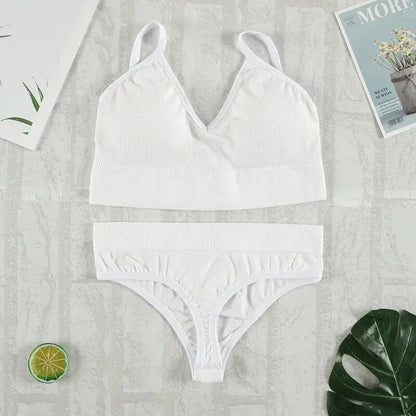 Conjunto Básico Sutiã e Calcinha Canelado.