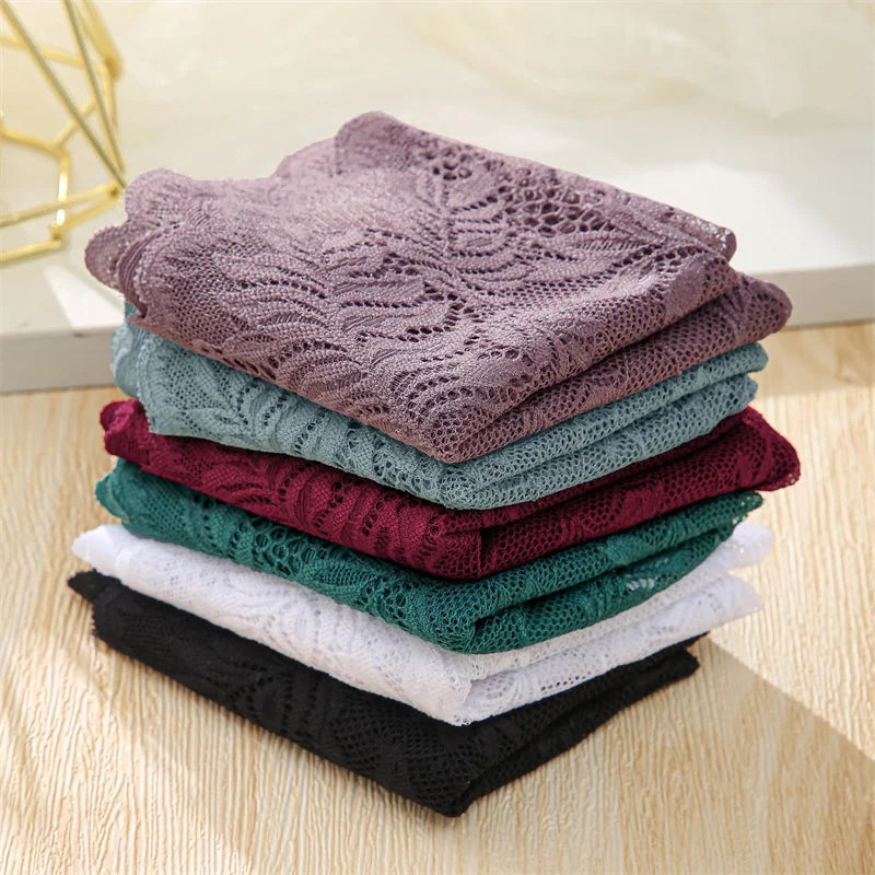 3 peças Calcinha caleçon em renda