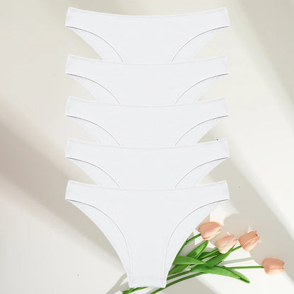 5 Peças Calcinha Tanga cavada Básica