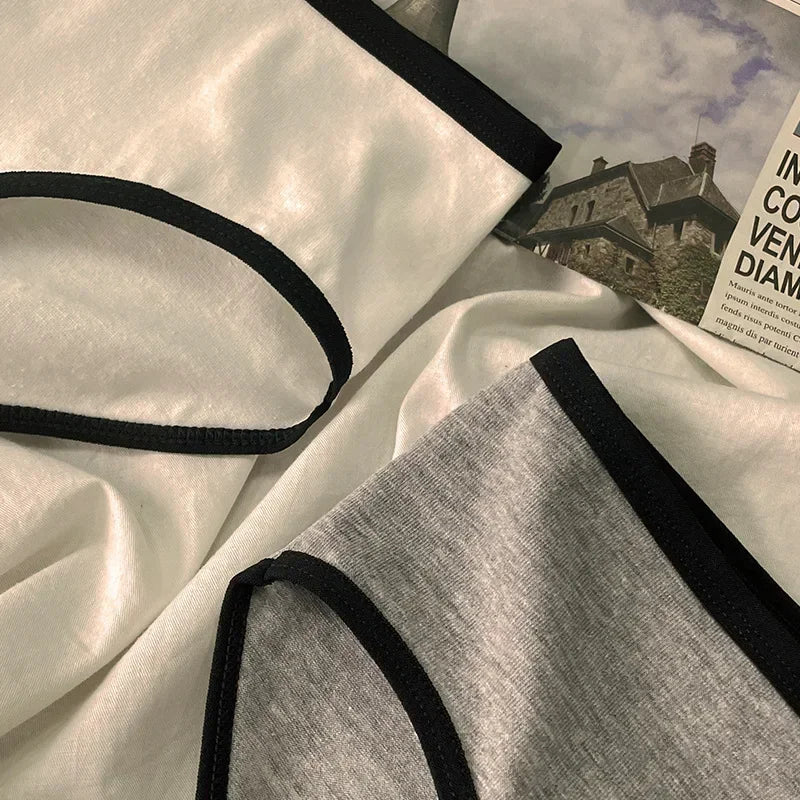 3Peças Calcinha de Algodão Básica Lisa